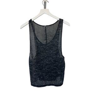 Alo Space Dye Black Muscle Tank Sleeveless Lightweight Top